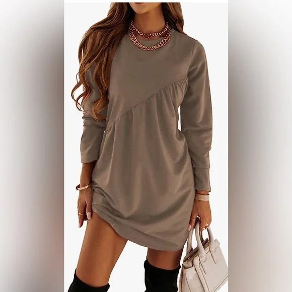 knee length dresses for ladies Black Dress - Turtleneck Dress - Shift Dress